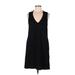Lee Casual Dress - Shift V Neck Sleeveless: Black Print Dresses - Women's Size 8