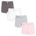 Hudson Baby Girl Shorts Bottoms 4-Pack Pink White 3 Toddler