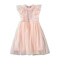 Frilly Dresses for Little Girls Baby Girls Dress Kids Children s Skirt Summer Pink Mesh Princess Skirt Girl s Tank Top Dress Outwear Little Girl Picture Dress Girls Smocked Christmas Dress