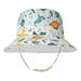 Tisoloow Baby Sun Hat UPF 50+ Sun Protection Cute Baby hats Wide Brim Summer Beach hat Toddler Sun Hats for Boys Girls Dinosaur 6-12 Months