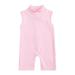 Qufokar Bodysuit Baby Footie Baby Girl Toddler Girls Baby Kids Solid Ribbed Zip Up Jumpsuit Romper Summer Sleeveless Playsuit Outfits Clothes