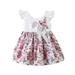 Youth Swing Dress Year 12 Formal Dresses Two Pieces Toddler Baby Girl Sleeveless Princess Dress Cartoon Flower Rabbits Prints Kid Girls Outwear Easter Dresses Girls Ruffle Girl