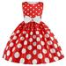 Kids Cat Dress Party Dress for Toddlers Gown Printed Kids Dot Wedding Party Birthday Girls Bowknot Dress Princess Pageant Girls Dress&Skirt Girl N School Uniforms Dress for Girls