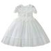 A Line Dress Girl Cat Dress Elegant Lace Flower Girl Wedding Dress Kids White Tulle Clothes Baby Girl Birthday Evening Party Princess Dresses Clothes Girl Toddler Dress Baby Lace