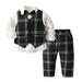 Qufokar Baby Boy Baby Boy Clothes With Airplanes Toddler Boys Long Sleeve T Shirt Tops Plaid Vest Coat Pants Child Kids Gentleman Outfits