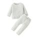 Qufokar mas Knitted Doll Gift Bags 4 Piece Set Boy Baby Unisex Cotton Striped Autumn Long Sleeve Pants Pullover Tops Set Clothes