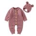 Qufokar Baby Baby Clothes Girl 12-18 Months Girl Cotton Hat Romper Boy Sweater Set Outfits Baby Knitted Jumpsuit Boys Romper&Jumpsuit