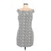 Mango Casual Dress - Mini: White Chevron/Herringbone Dresses - Women's Size 8