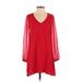 Express Casual Dress - Shift: Red Dresses - Women's Size X-Small