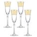 Lorren Home Trends Gold Embellished Champagne Flutes w/ Gold Rings, Set Of 4 Glass in Yellow | 9 H in | Wayfair 1536