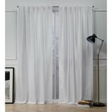 Nicole Miller Mellow Slub Textured Hidden Tab/Rod Pocket Top Light Filtering Curtain Panel Pair Polyester in White/Brown | 108 H in | Wayfair