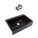 Sinkology Parker Matte Black Fireclay 34″ Single Bowl Quick-Fit Farmhouse Apron Front Drop-in Kitchen Sink Fireclay | Wayfair SK450-34FC-MB-SS