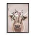 Stupell Industries Highland Cattle Pink Flower Crown Giclee Art By Jo Taylor Wood in Brown | 30 H x 24 W x 1.5 D in | Wayfair as-859_fr_24x30