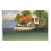 Stupell Industries Tropical Seaside House Boat Giclee Art By Martin Figlinski Wood in Brown/Green/White | 10 H x 19 W x 0.5 D in | Wayfair