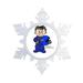 The Holiday Aisle® Personalized Friendly Folks Cartoon Snowflake Future Race Car Driver Christmas Holiday Shaped Ornament Plastic in Blue | Wayfair