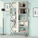 East Urban Home Sherry 65.75" H x 35.43" W Geometric Bookcase Metal in Brown | 65.75 H x 35.43 W x 8.66 D in | Wayfair