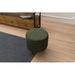 East Urban Home Houseknecht Accent Stool Polyester/Wood/Upholstered in Green/Brown | 22.05 H x 15.75 W x 15.75 D in | Wayfair