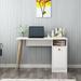 East Urban Home Lindsey Desk Wood in White | 29.13 H x 43.31 W x 19.69 D in | Wayfair 111F8DE8737C40B5AFDE5C5012564194