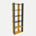 East Urban Home Denni 70.87" H x 24.8" W Standard Bookcase Wood in White/Yellow | 70.87 H x 24.8 W x 12.6 D in | Wayfair