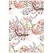 Pink/White 79 x 39 x 0.31 in Area Rug - East Urban Home Delk Floral Machine Woven Area Rug in Pink/Beige/White | 79 H x 39 W x 0.31 D in | Wayfair