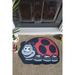 East Urban Home Hamrick 24" x 16" Non-Slip Indoor Outdoor Door Mat Plastic in Black/Blue | 24 H x 16 W x 0.79 D in | Wayfair