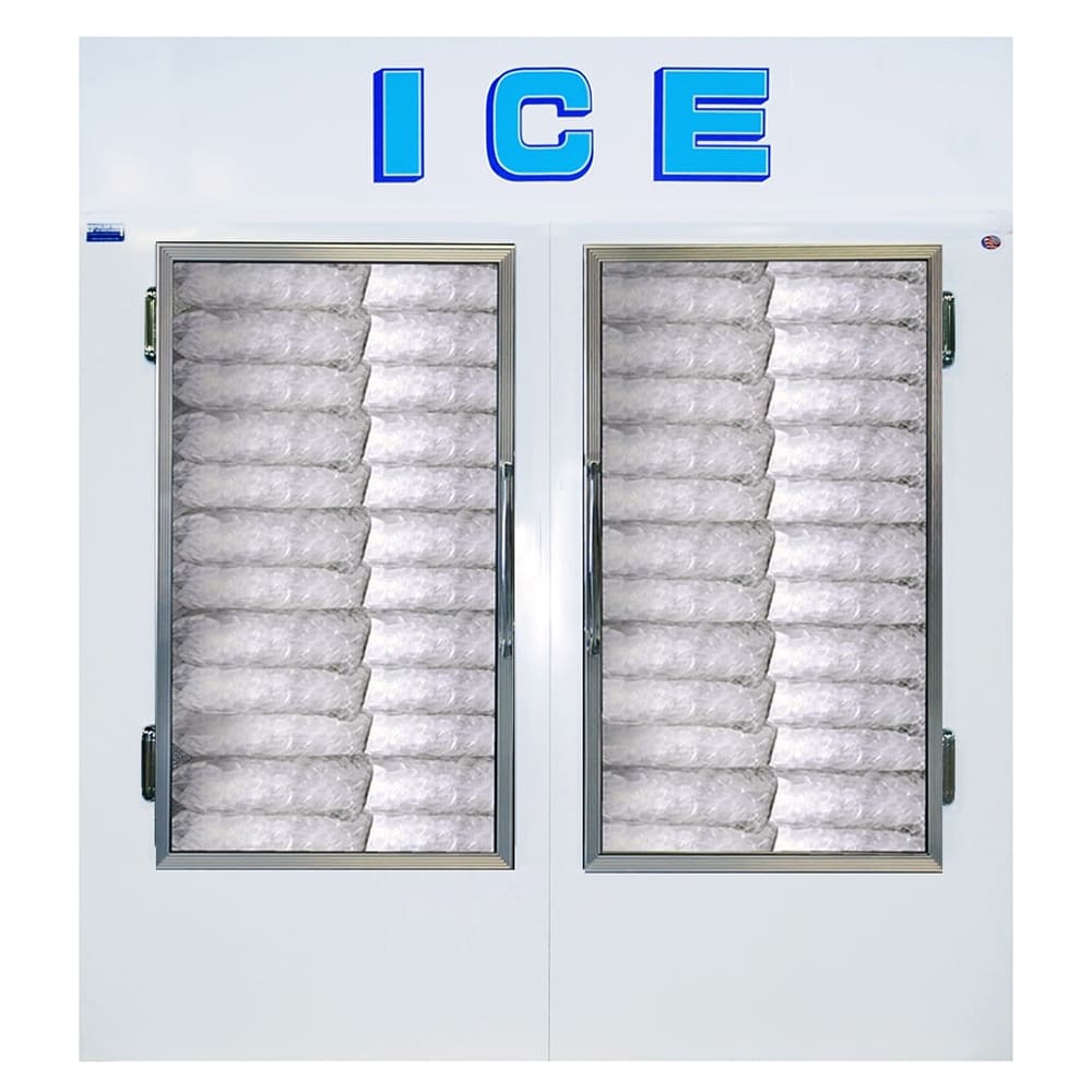Polar Temp 750ADGP 70 1/4" Indoor Ice Merchandiser w/ (89) 20 lb Bag Capacity - Glass Doors, 115v, White