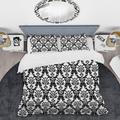 Darby Home Co Ackles Microfiber Duvet Cover Set Microfiber in Black/White | Twin Duvet Cover + 1 Standard Sham | Wayfair