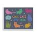 Stupell Industries Cool Cats Live Here Phrase Giclee Art By Lisa Perry Whitebutton Wood in Brown | 11 H x 14 W x 1.5 D in | Wayfair