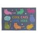 Stupell Industries Cool Cats Live Here Phrase Giclee Art By Lisa Perry Whitebutton Wood in Brown | 10 H x 15 W x 0.5 D in | Wayfair as-872_wd_10x15