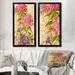 Red Barrel Studio® Still Life of Pink & Purple Flowers II - 2 Piece Painting Set on Canvas in Green/Indigo/Pink | 20 H x 24 W x 1 D in | Wayfair