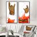 The Holiday Aisle® Christmas Holiday Fancy Santa Claus IV - 2 Piece Print Set on Canvas Metal in Brown/Orange/Red | 32 H x 32 W x 1 D in | Wayfair