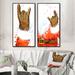 The Holiday Aisle® Christmas Holiday Fancy Santa Claus IV - 2 Piece Print Set on Canvas Metal in Brown/Orange/Red | 40 H x 40 W x 1 D in | Wayfair