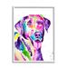 Stupell Industries Purple Lab Dog Happy Retriever Giclee Art By Jen Seeley Wood in Brown/Indigo/Pink | 14 H x 11 W x 1.5 D in | Wayfair