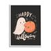 Stupell Industries Happy Halloween Smiling Ghost at-210 Wood in Black/Brown/Orange | 20 H x 16 W x 1.5 D in | Wayfair at-210_wfr_16x20