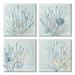 Stupell Industries Swimming Underwater Sea Life Coral 4 Piece Wall Plaque Art Set By Lucille Price Canvas in Blue | 17 H x 17 W x 1.5 D in | Wayfair