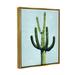 Stupell Industries Cactus Plant Arid Vegetation Framed Floater Canvas Wall Art By Mia Jensen Canvas in Blue/Green | 21 H x 17 W x 1.7 D in | Wayfair