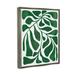 Stupell Industries Abstract Plant Leaf Shapes Framed Floater Canvas Wall Art By Ziwei Li Canvas in Green | 21 H x 17 W x 1.7 D in | Wayfair