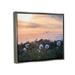 Stupell Industries Wildflower Blossoms Sunset Sky Framed Floater Canvas Wall Art By Lil' Rue Canvas in Black/Blue/Orange | Wayfair as-500_ffl_16x20