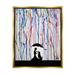 Stupell Industries Modern Vivid Drip Silhouette Couple Framed Giclee Art By Marc Allante Wood in Black/Blue/Brown | 21 H x 17 W x 1.7 D in | Wayfair