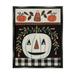 The Holiday Aisle® Fall Jack-O-Lantern Tartan - Floater Frame Graphic Art on Canvas in Black/Orange/White | 21 H x 17 W x 1.7 D in | Wayfair