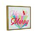 The Holiday Aisle® Make It Merry Bold Christmas Stripes by Lil' Rue - Floater Frame Textual Art on Canvas in Green/Pink/Red | Wayfair