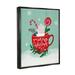 The Holiday Aisle® Merry Christmas Warm Cocoa - Floater Frame Graphic Art on Canvas in Green/Red/White | 31 H x 25 W x 1.7 D in | Wayfair