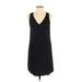 Gap Casual Dress - Shift Plunge Sleeveless: Black Print Dresses - Women's Size Small