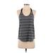 Nike Active Tank Top: Gray Color Block Activewear - Women's Size Small