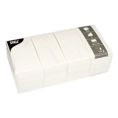 Papstar 250 Servietten 2-lagig 33x33 cm weiß ungeprägt weiß, 33x33 cm