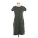 Gap Casual Dress - Shift Crew Neck Short sleeves: Green Print Dresses - Women's Size X-Small