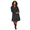 TRENDYOL Damen Trendyol Woman Plus Size Midi Smock V-neck Knit Plus Size Dress, Schwarz, XXL Große Größen EU