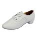 CFXNMZGR Men s Solid Color Lace Up Modern Dance Shoes Dance Hall Latin Dance Shoes White