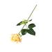 FaLX Artificial Flower with Green Leaves Realistic Looking Multiple Layers Petals Real Touch Rose Branch Stem Simulation Flower Decoration Home Decor