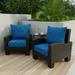 24" x 47" Blue Solid Outdoor Deep Seat Chair Cushion Set - 46.5'' L x 24'' W x 6'' H